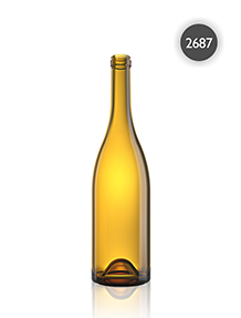 Botella de vidrio amarillo con picada