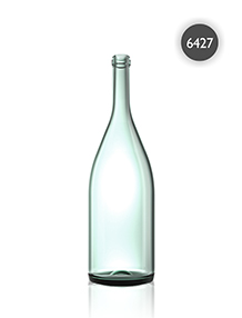 Botella Borgoña de vidrio celeste