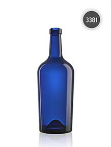 Botella Burdeos Tortuga 750 vidrio azul