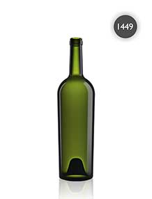 Botella Burdeos cónica vidrio verde 